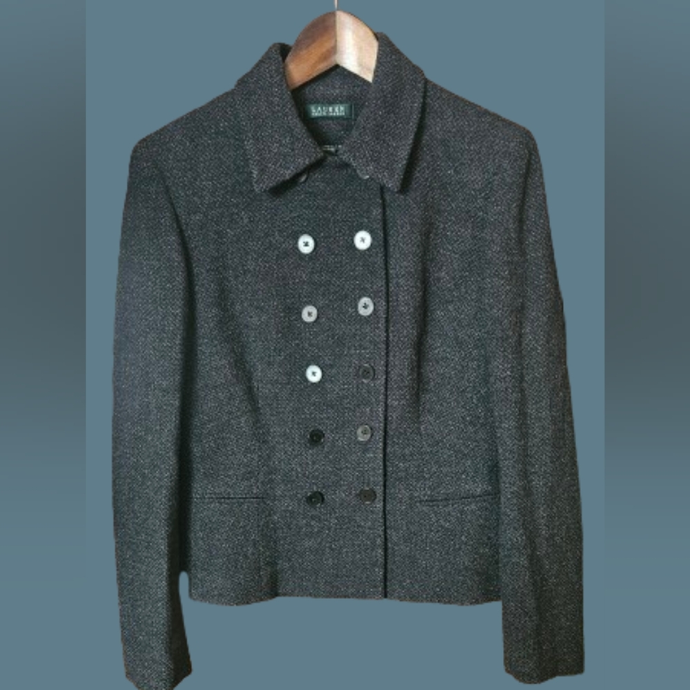 NWOT Lauren Ralph Lauren Wool Blend Double-breasted Blazer
